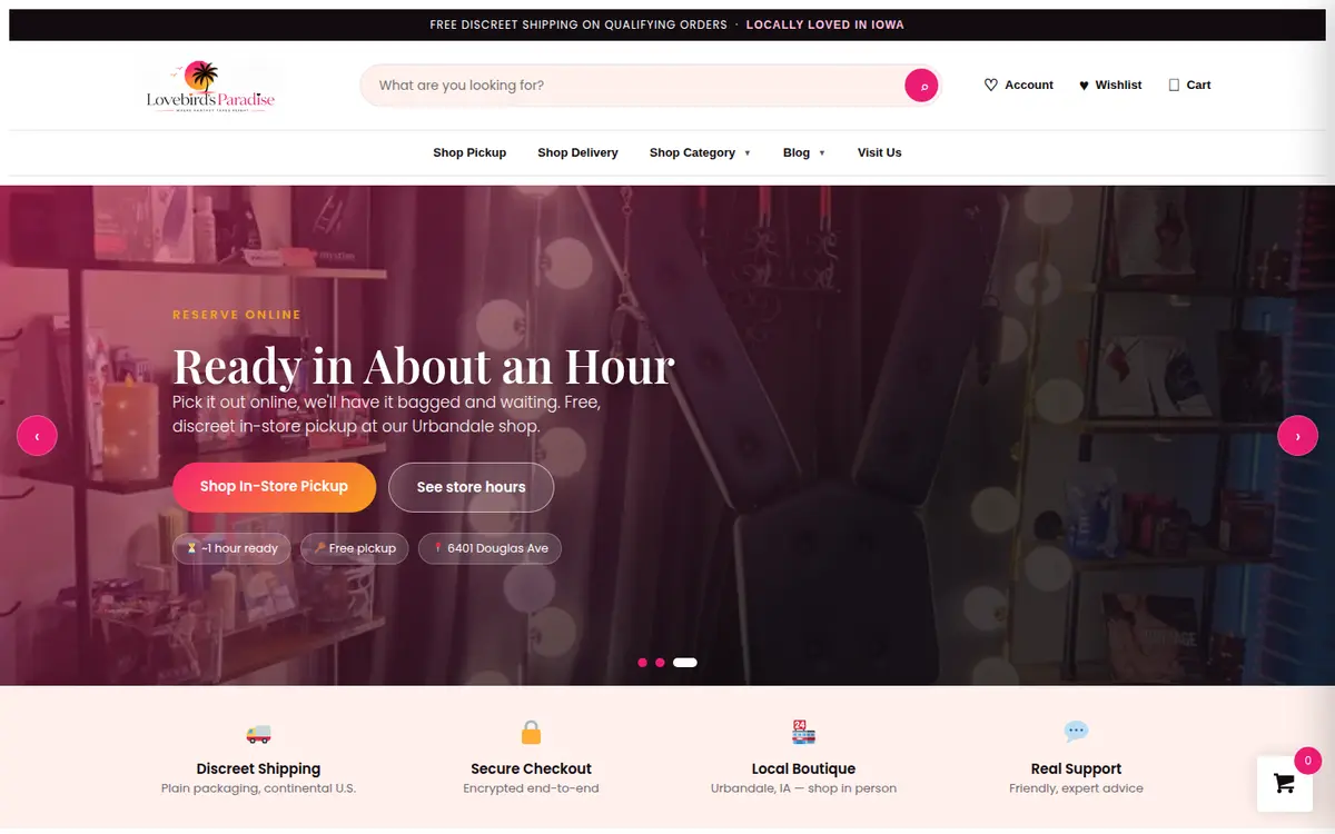 Lovebirds Paradise website preview