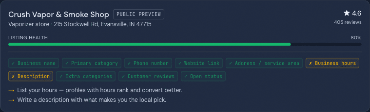 Growth Platform — 10-signal Google Business Profile audit with plain-English fixes